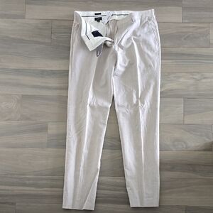 J. Crew Ludlow Light Beige Cotton / Linen Pants - Somelos Woven in Portugal